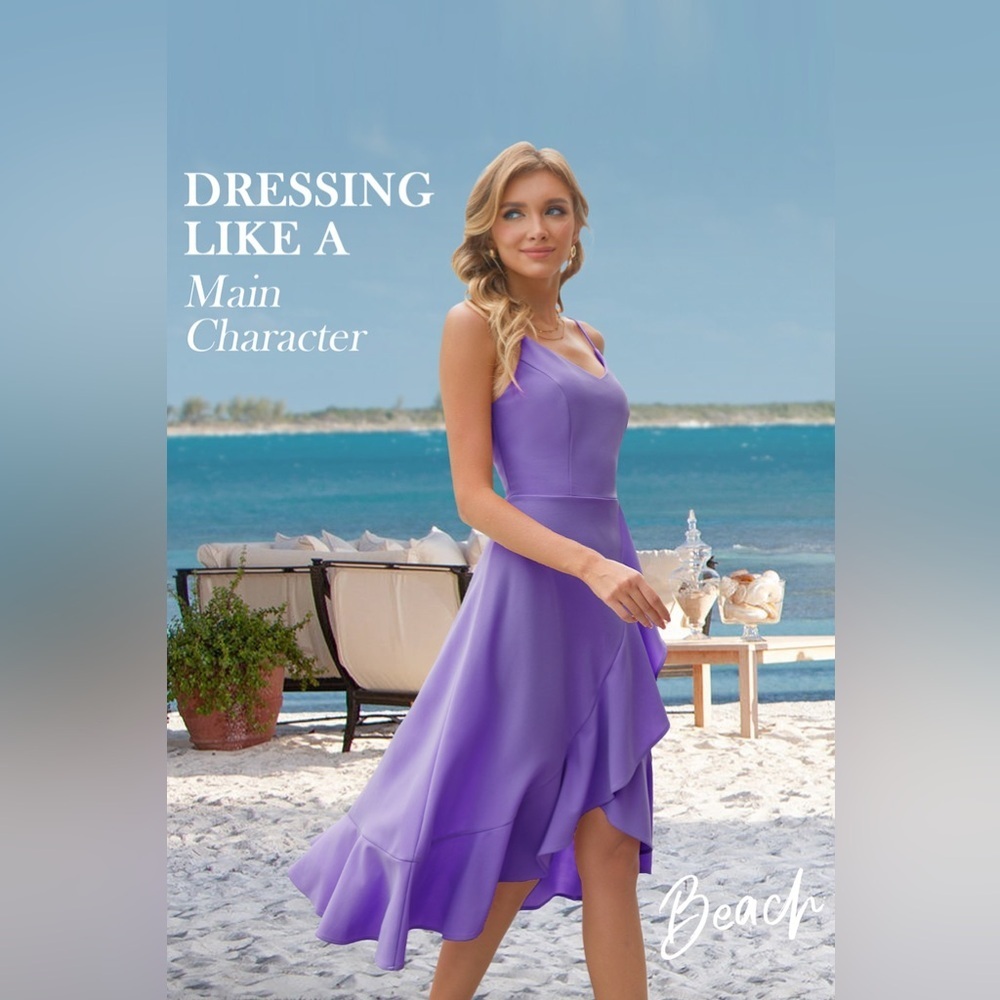 Dresstells Purple High Low Midi Dress, Size 3X - NWT - Picture 7 of 10